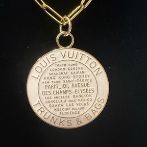 Louis Vuitton Gold Trunks & Bags Pendant